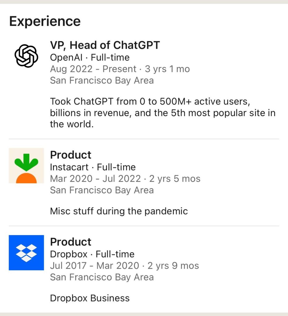 The most impressive career jump - Instacart to OpenAI
